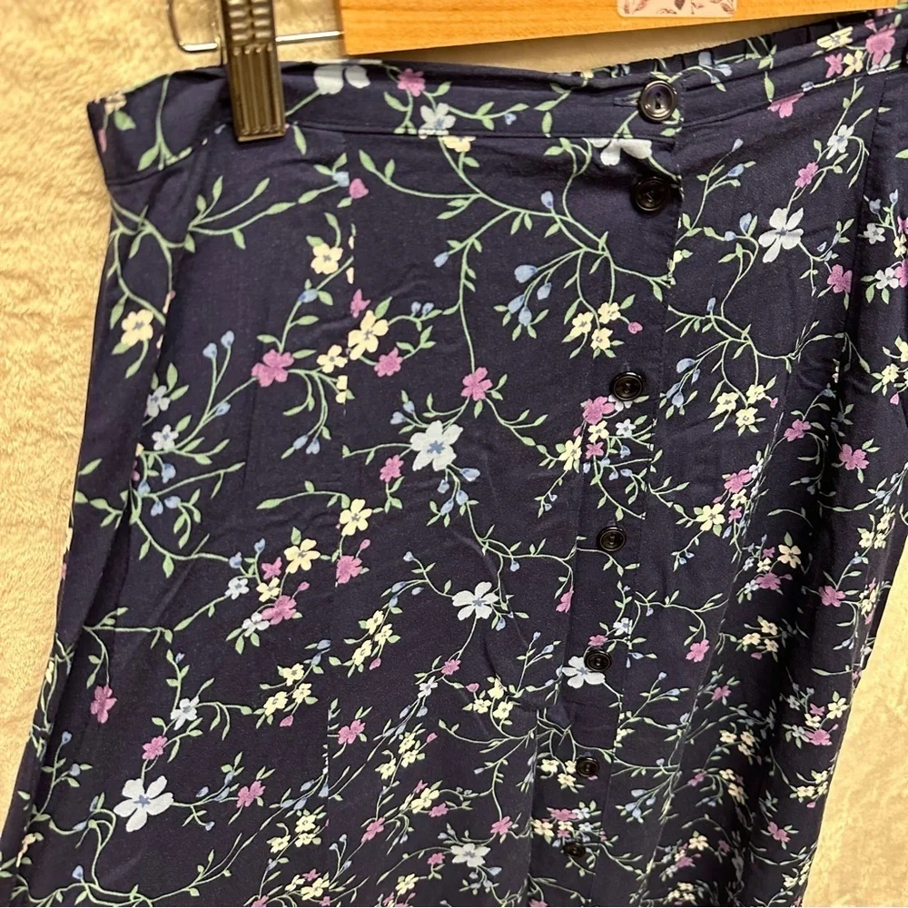 Women’s floral maxi skirt whimsigoth fairy grunge size medium button up